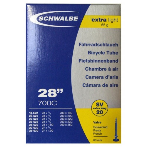 Αεροθάλαμος Schwalbe 700 x 18/25C (18/25-622/630) SV 20 Extra Light 60mm