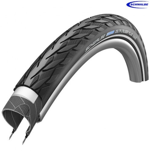 Ελαστικά Schwalbe Delta Cruiser Plus 700x38 3mm προστασία (Συρμάτινα) με Ανακλαστική Λωρίδα