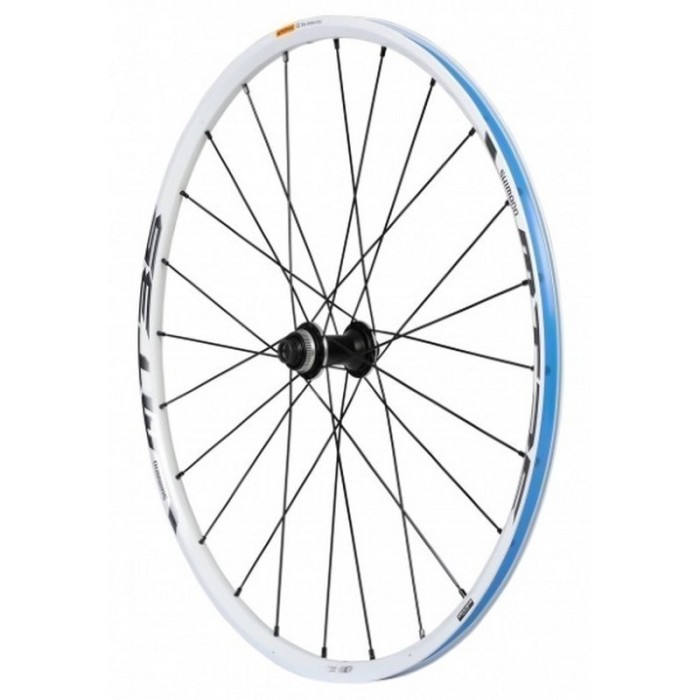 ΤΡΟΧΟΣ SHIMANO MTB 26'' WH-MΤ35-W FRONT 24H, CENTER LOCK, OLD:100MM, 15MM E-THRU, CLINCHER WHITE 559X19C (26") W/ STICKER MONOTONE, IND.