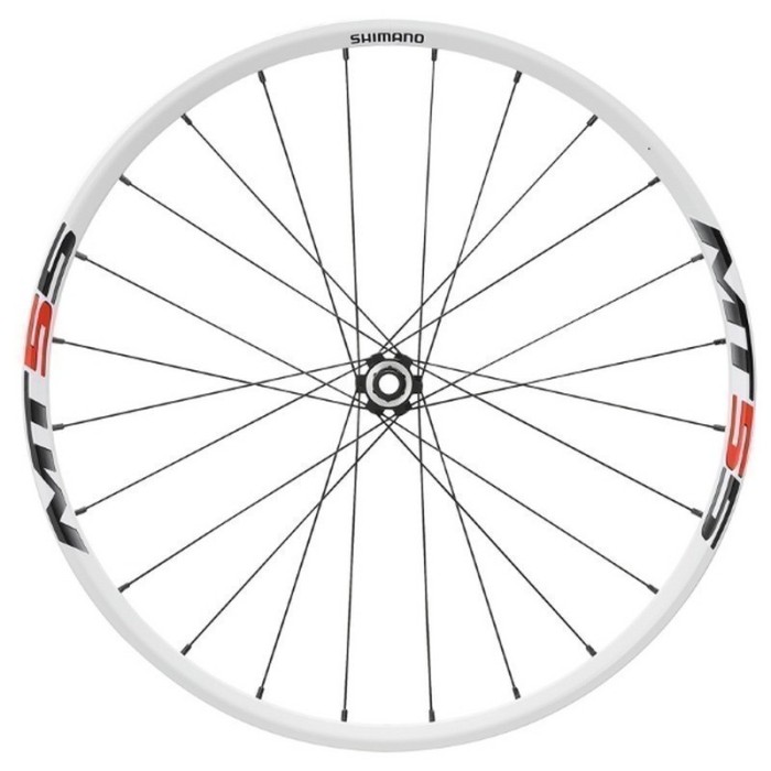 ΤΡΟΧΟΣ SHIMANO MTB 26'' ΕΜΠΡΟΣΘΙΟΣ WH-MT55 W 24H. OLD:100MM, 15MM E-THRU CENTER LOCK, CLINCHER W/TAPE 559X19C, WHITE IND.