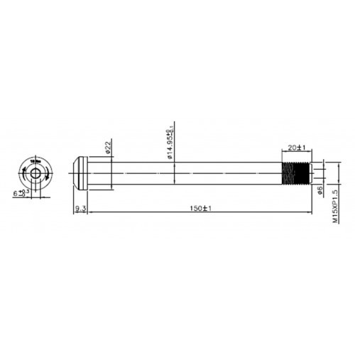 Άξονας Xon Εμπρόσθιος με Allen 15mm Non Boost (100mm) κατάλληλος για αναρτήσεις RockShox XQR-21