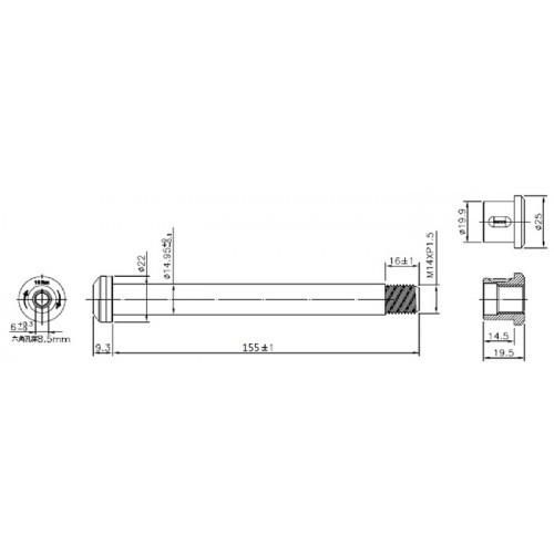 Άξονας Xon Εμπρόσθιος με Allen 15mm Boost (110mm) κατάλληλος για αναρτήσεις Fox XQR-24