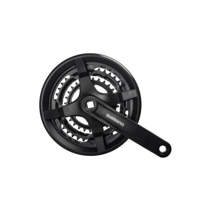 ΔΙΣΚΟΒΡΑΧΙΟΝΑΣ SHIMANO FC-TY301, FOR REAR 6/7/8-SPEED, 175MM, 48X38X28T W/CG, CHAIN CASE COMPATIBLE, BLACK, BULK