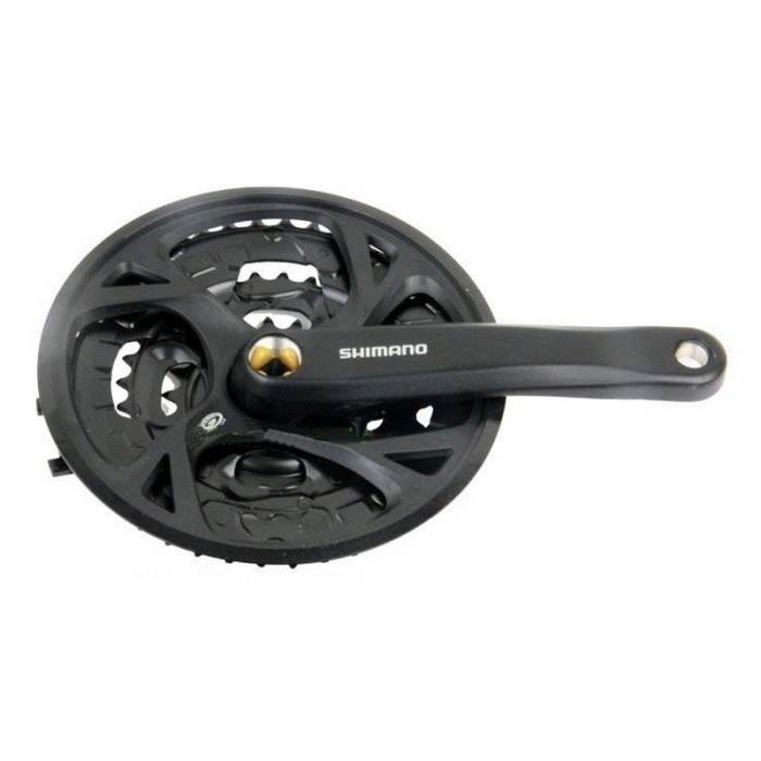 ΔΙΣΚΟΒΡΑΧΙΟΝΑΣ SHIMANO MTB FC-M371, 175MM, 44X32X22T, 3X9-SPEED, W/CG BLACK, CHAINCASE COMPATIBLE, ΜΕ ΒΙΔΕΣ, SHIMANO LOGO, BLACK, IND.