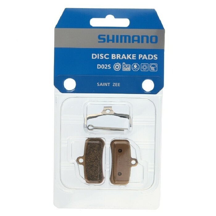ΤΑΚΑΚΙΑ ΔΙΣΚΟΦΡΕΝΟΥ SHIMANO D02S, METAL W/O FIN, ΜΕ ΕΛΑΤΗΡΙΟ, W/SPLIT PIN, 1 ΖΕΥΓΟΣ, IND.PACK